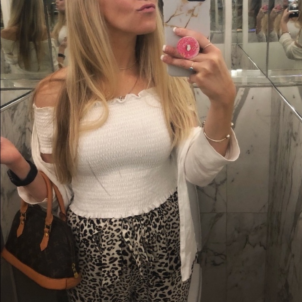 white vestique top
